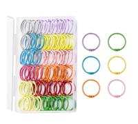 Anneaux de classeur métalliques pour feuilles mobiles, anneaux à clipser, anneaux de cartes flash pour cartes d'index, porte-clés avec 1 boîte de rangement transparente, carnet de notes et travaux