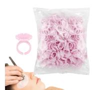 Anneaux de colle à cils, pot de colle à cils, cet anneau de colle à cils est conçu pour contenir des tasses épaisses pour les yeux en fleur, 100 anneaux éventails pour cils