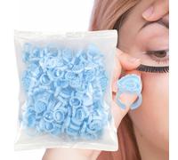 Anneaux De Colle De Cils - 100pcs Tasses Adhésives Jetables | Porte-colle De L'extension Des Cils Réglables, Bague De Colle Intelligente Pour Les Artistes De Cil, Pigment De Tatouage, Rouge À Lèvres,