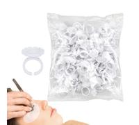 Anneaux De Colle D'extension De Cils - Tasses De Fleurs De Porte-cils, Outils De Fanning Salon | Kit D'organisateur Jetable, Fournitures Professionnelles 100 Pcs De Binet Ensemble Pour Une Application
