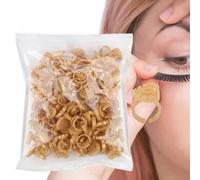 anneaux de colle pour extensions cils - fournitures d'extensions en pp 100 pièces support | anneau lassh réglable, porte-colles, tasses l'amélior