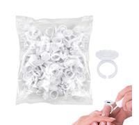 Anneaux de Colle pour Extensions de Cils - 100PCS Anneaux de colle pour extensions de cils, tasses de fanage | Support de colle pour cils pour usage professionnel, tasses Blossom, fournitures, outils