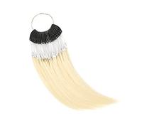 Anneaux de couleur de cheveux vierges 100% humains pour les extensions de cheveux humains et échantillon de teinture de cheveux de salon 30pcs / set (#60 Blond Platine)