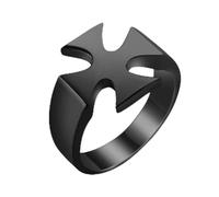 Anneaux de croix de chevalier templier pour hommes anneaux de bande de croisés Punk noir pour hommes en acier inoxydable poli chevalière bijoux cadeau