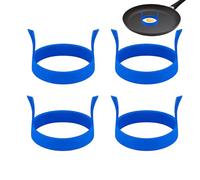 Anneaux de cuisson pour œufs - 4 moules à œufs en silicone antiadhésifs, moule à crêpes rond, friteuse à œufs facile, anneaux de cuisson ronds, moule à crêpes | Outil de cuisine pour petit-déjeuner
