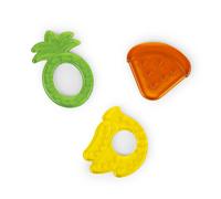 Anneaux de dentition textur s Bright Starts Juicy Chews, lot de 3 - Past que, ananas, banane - Sans BPA, unisexe, 3 mois et plus
