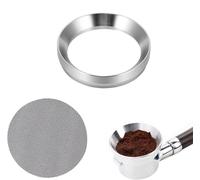 Anneaux de Dosage de Café,51mm et Café Écran de Palets 51mm Magnétique Aluminium Métal Entonnoir à Expresso Acier Inoxydable 1,7mm D'épaisseur de 150μm Passoire à Expresso pour Machines à Café