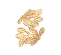 Anneaux de feuille d ' or résistants allergies, bijoux en acier inoxydable de taille réglable, robustes et brillants pour faire briller l ' or réglable