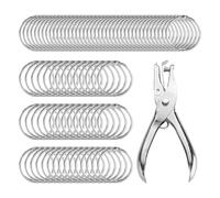 Anneaux De Feuilles Lâches De 80 Mm Et 1 Morceau De Punch De Trous, Bague De Livre, Veste De Livre, Reliure Du Livre, Fixation Des Feuilles Lâches, Bague En Métal, Bague À Rideau.