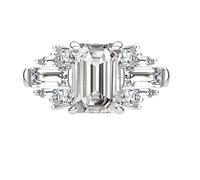 Anneaux de fiançailles en zircon pour femmes sterling argent argenté anneaux pour les femmes radieuse coupe 8 * 10 mm éternité de femmes bandes de mariage élégantes.