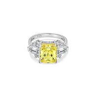 Anneaux de fiançailles en zircon pour femmes sterling argent argenté anneaux pour les femmes radieuse coupe 8 * 10 mm éternité de femmes bandes de mariage élégantes.