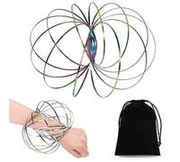 Anneaux de Flux,Magic Flow Ring,Jouets d’Anneaux d'Écoulement 3D,Anneau d'Écoulement de Bras à Ressorts,3D Arc-en-Ciel Printemps Métal,Anneau Cinétique 3D Slinky,Anneau Anti Stress Magic Flow