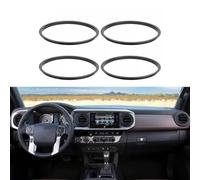 Anneaux de garniture de grille d'aération pour Toyota Tacoma A/C System Ensemble d'accessoires élégants en aluminium (noir)