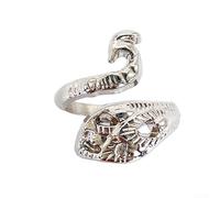 Anneaux de guidage de fil à crochet réglables avec outils de tricot en métal PC avec point de paon fait à la main et ajusteur de taille antidérapant pour une gestion stable du fil (argenté)