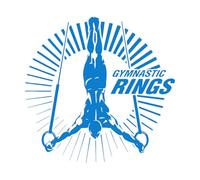 Anneaux de gymnastique Acrobate Mot Sports Stickers muraux 54x55.3cm Plusieurs tailles disponibles Bleu