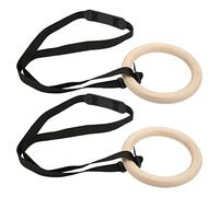 Anneaux de Gymnastique en Bois de qualité Supérieure avec Sangles à Boucle Réglables, Anneaux d'exercice de Traction d'une capacité de 330 LB, équipement d'entraînement de