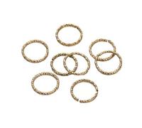 Anneaux de jonction 50pcs 8-14mm Stainless Steel Round Jump Rings Twisted Open Split jump rings Connector for DIY Jewelry Makings Supplies(Gold02 6mm)
