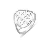 Anneaux de la Croix de Jérusalem pour Les Femmes Hommes en Acier Inoxydable Prières Chrétiennes Croisés Anneau de la Croix de Jérusalem Bijoux Religieux (Argent, 8)