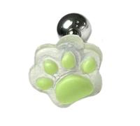 Anneaux de langue en métal de qualité aérospatiale pour amoureux des animaux de compagnie avec de jolis motifs de main, des couleurs de résine vibrantes, des bijoux de corps solides pour les peaux à