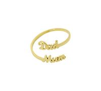 Anneaux de Mariage Papa Maman Bague Personnalité Féminine Europe Et Amérique J'aime Maman Et Papa Bague. (Gold, A)