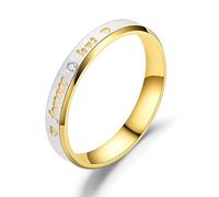 Anneaux de mariage pour les couples, ses siennes couples zircones anneaux promettent les anneaux de l'éternité pour toujours amour gravés en acier inoxydable anneaux de fiançailles, taille l 1/2-x