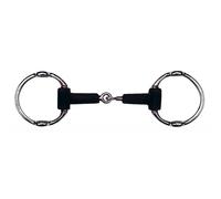 Anneaux de mors olive releveur en caoutchouc brisé pour cheval Feeling Noir 125 mm