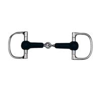 Anneaux de mors verdum en caoutchouc brisé pour cheval Feeling Noir 115 mm