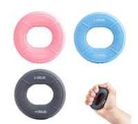 Anneaux de Musculation pour Mains, Lot de 3 Renforceur de Préhension en Silicone avec Double Résistance, Exerciceur d'Avant-Bras Antidérapant, pour le Renforcement Musculaire et la Rééducation