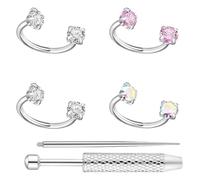 Anneaux de nez pour les femmes,Piercing en acier inoxydable résistant au ternissement,Set Bijoux Argent Anneaux Piercings de Nez | Pour le les Voyages les Fêtes les Rendez-vous le Bal et les Occasions