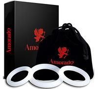 Anneaux de pénis en silicone - Set de 3 anneaux péniens pour une érection longue et dure - Pochette en velours incluse (3 Tailles, Blanc)… (3 Tailles - Blanc)