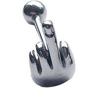 Anneaux de perçage à vis captif de la barre de la langue du doigt moyen de l'acier en