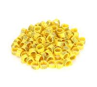 Anneaux de Pied d'oiseau, 100 pièces, 10mm, 001 à 100, numérotés pour identifier Les Pigeons, Clip, Fourniture de volaille (Jaune)