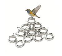 Anneaux de Pied d'oiseau, Boucles de Pied résistantes à la Rouille pour Oiseaux de Compagnie, idéales pour l'entraînement au Rappel en vol et la Protection Anti-Perte 50 pièces 10mm