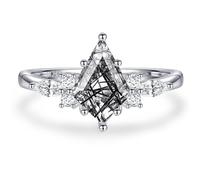 Anneaux de pierres précieuses naturelles anneaux de fiançailles en argent sterling pour femmes kite coupé lapis lazuli anneaux de mariage lapis lazuli promet d'anneau cadeau pour la