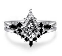 Anneaux de pierres précieuses naturelles anneaux de fiançailles en argent sterling pour femmes kite coupé lapis lazuli anneaux de mariage lapis lazuli promet d'anneau cadeau pour la