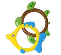 Anneaux de Piscine pour Enfants, 2 pièces, Anneaux de plongée Mignons en Forme d'animaux Marins, Formation sous-Marine d'été, Jouets Natation en ABS, Poisson + Tortue, flotteurs Piscine