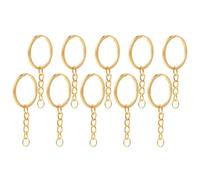 Anneaux de Porte-clés Brisés en Métal Doré, Lot de 10 Pièces