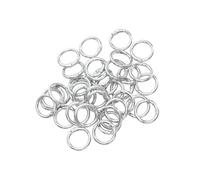 Anneaux de porte ronds pour projet de charme, Silver | Format connecteur rond, 50 pièces pour assemblages prévus, application porte-clés et attache breloque