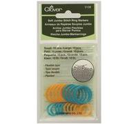 Clover soft jumbo stitch ring markers, Blanc