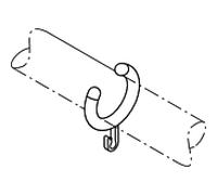 anneaux de rideau Hewi 6856097 gris clair, mat, 5 pièces