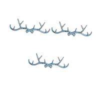 Anneaux de Salle de Bain, Crochets de Rangement for la Maison, 3 pièces, Crochet en Fonte, Bois cerf, Support Mural décoratif for Serviettes, cintres Robustes pour