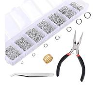 Anneaux de Saut,1170 pcs Argent Anneaux Ouvert Jump Ring Anneau de Jonction,pour DIY La Fabrication de Bijoux Colliers 3mm 4mm 5mm 6mm 7mm 8mm 10 mm