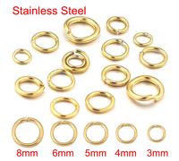 Anneaux de saut en acier inoxydable doré, Lot de 100 pièces, connecteurs d'anneau fendu ouvert pour bricolage, fournitures de fabrication de bijoux, articles en gros, 4 6 8 10mm 1.2x8mm