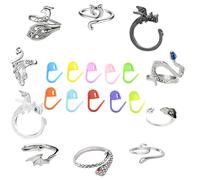 Anneaux de tension au crochet pour le crochet,anneaux au crochet pour le crochet - 10X ensemble d'anneaux de Tension à tricoter sur le thème des animaux - Bagues réglables de guide de fil en alliage d