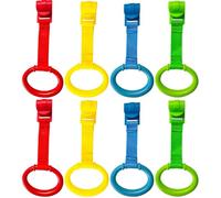 Anneaux de Traction, 8 Pièces Anneaux de Traction pour Bébé, Parc 4 Couleurs, Accessoires Berceau d'Assistant Marche Suspendus en Plastique pour Outil Pratique pour Bébé Tout-Petit