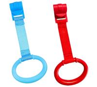 Anneaux de Traction Bébé pour Lit, 2 Pièces, Aide à Se Tenir Debout | Plastique Léger, Fixation Pratique au Berceau, Favorise la Reconnaissance des Couleurs, Transport Facile, pour Tout-Petits