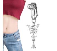 Anneaux De Ventre Pendants - Bijoux D'haltères Incurvés Sans Piercing | Accessoire De Style Suspendu Élégant, 5*1,5 Cm/1,9*0,6 Pouces | Conception Légère Et Confortable Avec Maintien Invisible Et Sécu