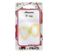 Anneaux demi rond métal dorés 25mm les 2 pièces, support attaches