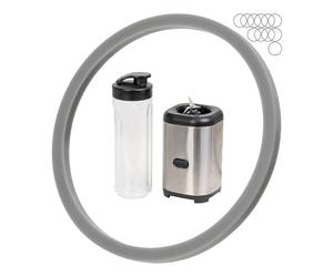 Anneaux d'étanchéité de rechange, 12 pièces, en silicone, en gris, compatibles avec WMF Kult X Mix & Go Mini Smoothie Maker, pour mixeur et couvercle à boire, kit de réparation du joint du blender