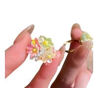 Anneaux D'hortensia Bijoux En Résine Réglable Avec Perles Multicolores Ouverture Anneaux Texture De Résine Adaptée À La Bagne Embelli Des Perles D'usure De Tous Les Jours
